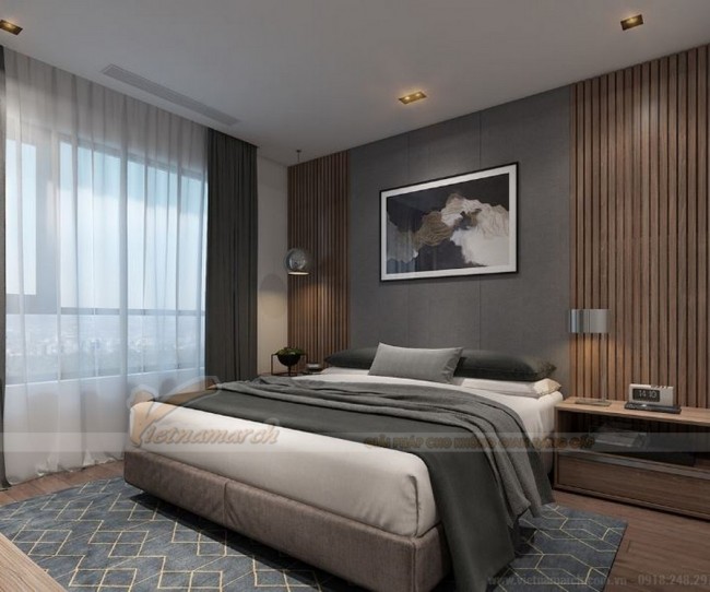 Thiết kế nội thất phòng ngủ đẹp lung linh cho căn hộ Vinhome Skylake