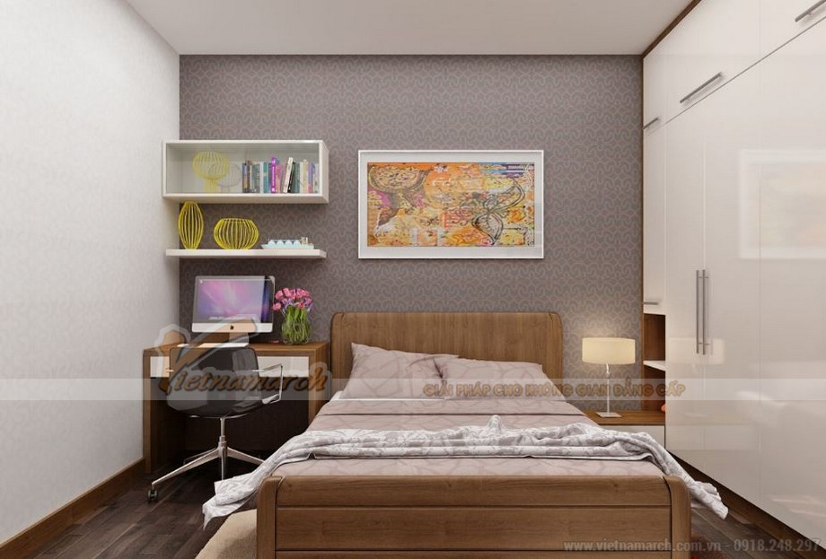 Phương án thiết kế nội thất căn hộ Vinhomes Gardenia 4 phòng ngủ > Nội thất phòng ngủ master căn hộ 06 tòa A1 Vinhomes Gardenia