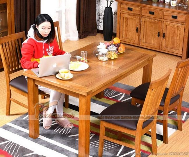 Lí do bạn nên sắm ngay cho không gian bếp của gia đình bộ bàn ăn gỗ tự nhiên