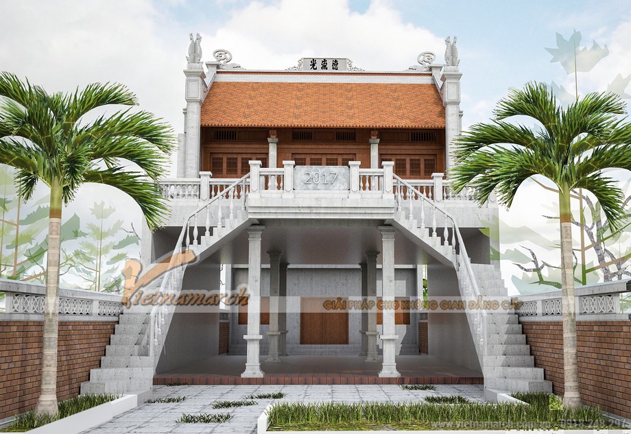 98 mẫu nhà thờ họ diện tích nhỏ dưới 70m2 thiết kế đẹp nhất 3 miền Bắc Trung Nam 2023 > Mẫu từ đường 2 tầng tại Ninh Thuận