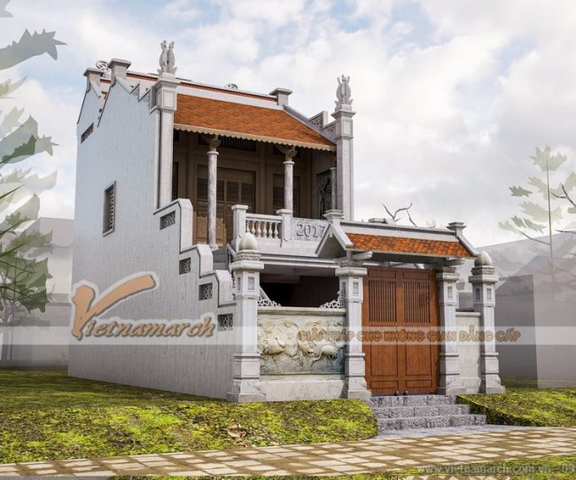 Phương án thiết kế nhà thờ họ 2 tầng nhà anh Hùng ở Nam Định