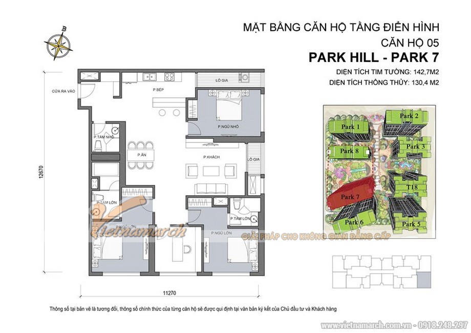 Phương án thiết kế căn 05 Park 7 chung cư Park Hill – Times City > 
