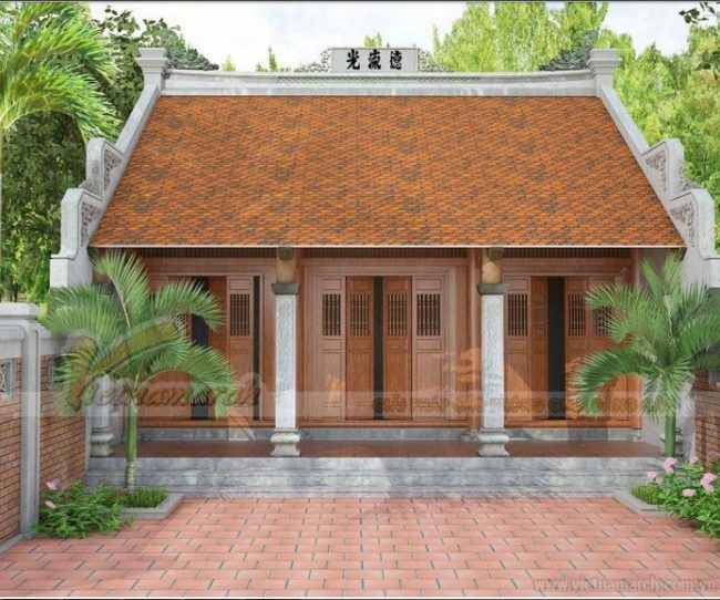 Tư vấn thiết kế nhà thờ tổ 3 gian – 2 mái cổ kính cho nhà anh Tùng tại Vĩnh Phúc