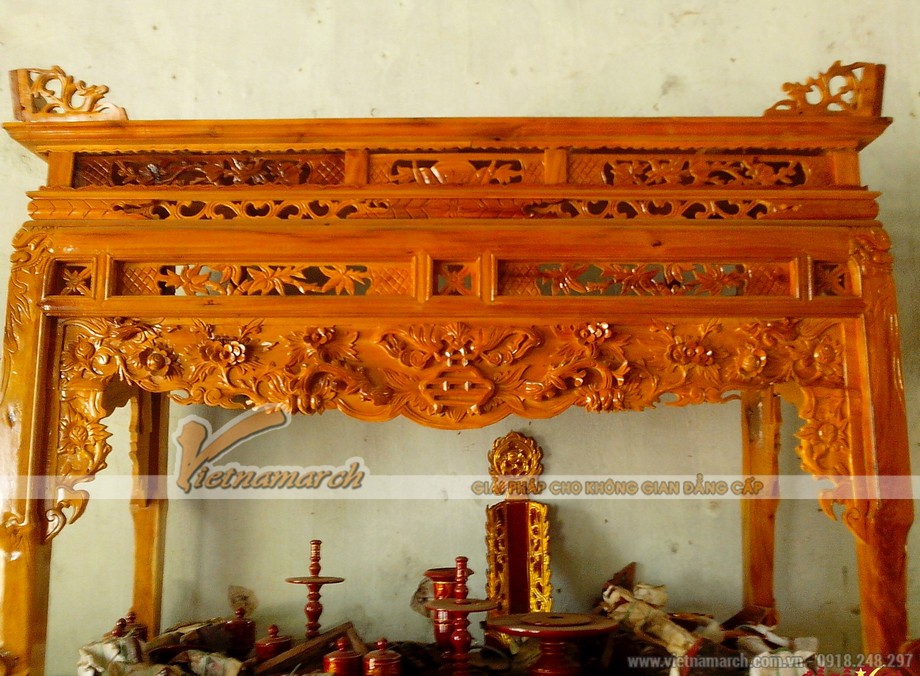Mẫu bàn thờ truyền thống trang trọng cho mọi gia đình, dòng họ > Mẫu bàn thờ truyền thống đẹp