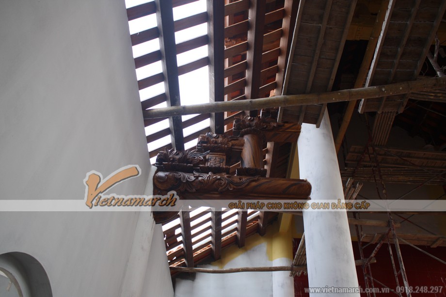 Quy trình sơn giả gỗ trong các công trình nhà thờ họ truyền thống