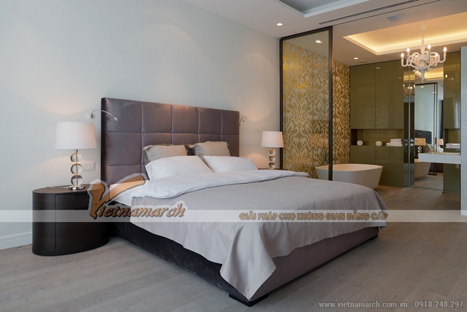 Ý TƯỞNG: Thiết kế căn hộ Park Hill Times City – Style hiện đại > Thiết kế nội thất phòng ngủ master