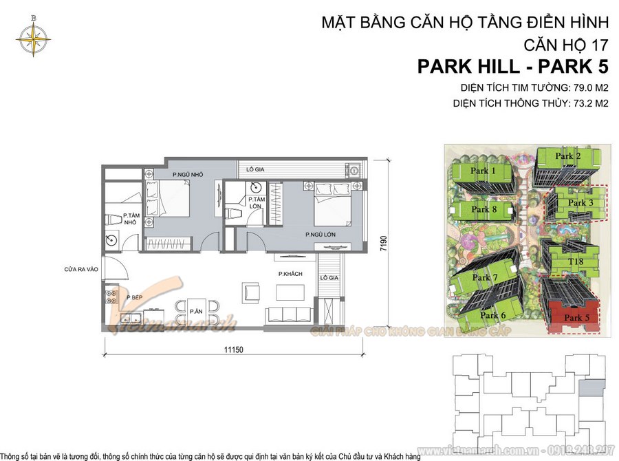 Ý TƯỞNG: thiết kế nội thất chung cư Park Hill phong cách châu Âu hiện đại > Mặt bằng căn hộ tầng điển hình 17 Park5