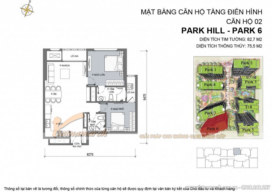 Ý TƯỞNG: Thiết kế nội thất phong cách hiện đại căn hộ 02 Park 6 Park Hill > Mặt bằng thiết kế căn hộ 02 tòa Park 6 Park Hill – Times City