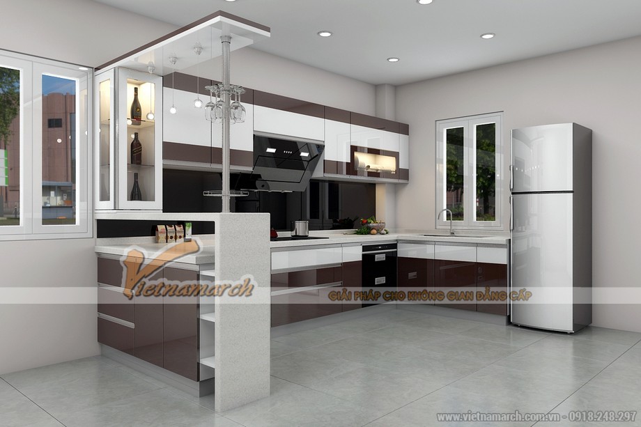 Những mẫu tủ bếp hình chữ U hiện đại cho không gian phòng bếp > 