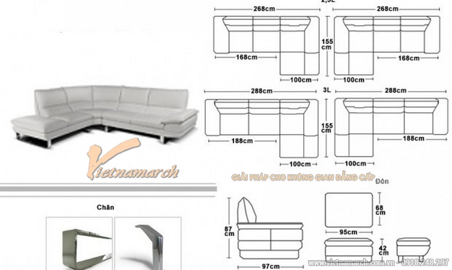 Bộ ghế Sofa góc Italia thiết kế hiện đại, trẻ trung