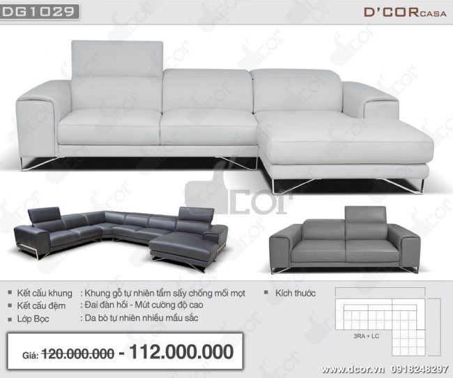 Cuốn hút với mẫu ghế sofa da cao cấp nhập khẩu từ Italia DG1029 – Saporini – Maya