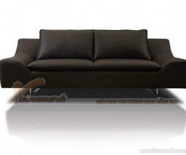 Ghế sofa da Malaysia màu đen huyền bí cho phòng khách gia đình