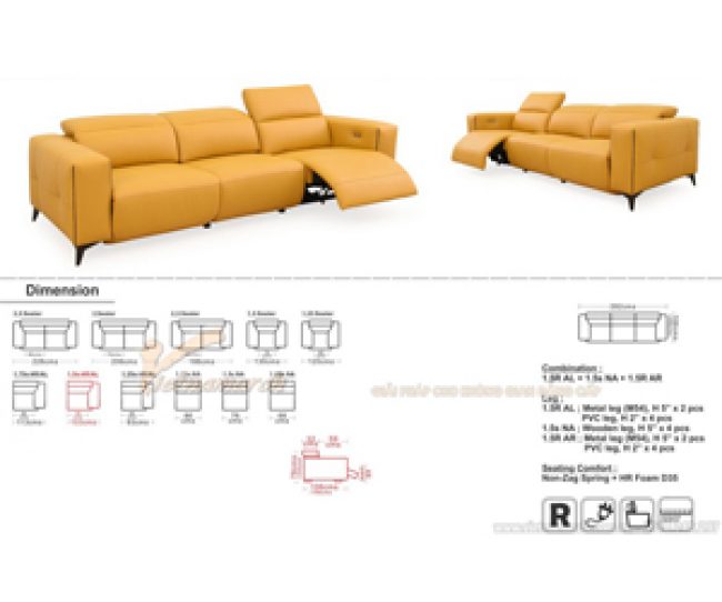 Nổi bật với mẫu ghế sofa da màu vàng tươi tắn nhập khẩu Đài Loan