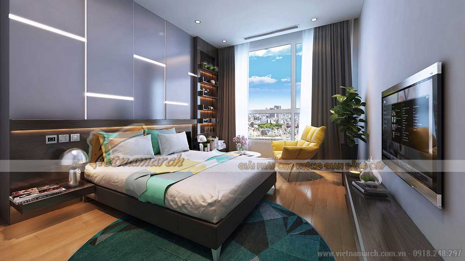 Phương án thiết kế nội thất căn hộ mẫu chung cư Vinhomes Metropolis > 