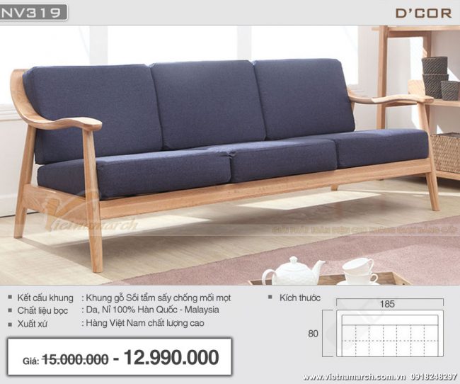 Khám phá mẫu sofa gỗ hiện đại cho phòng khách ấn tượng – Mã: NV319