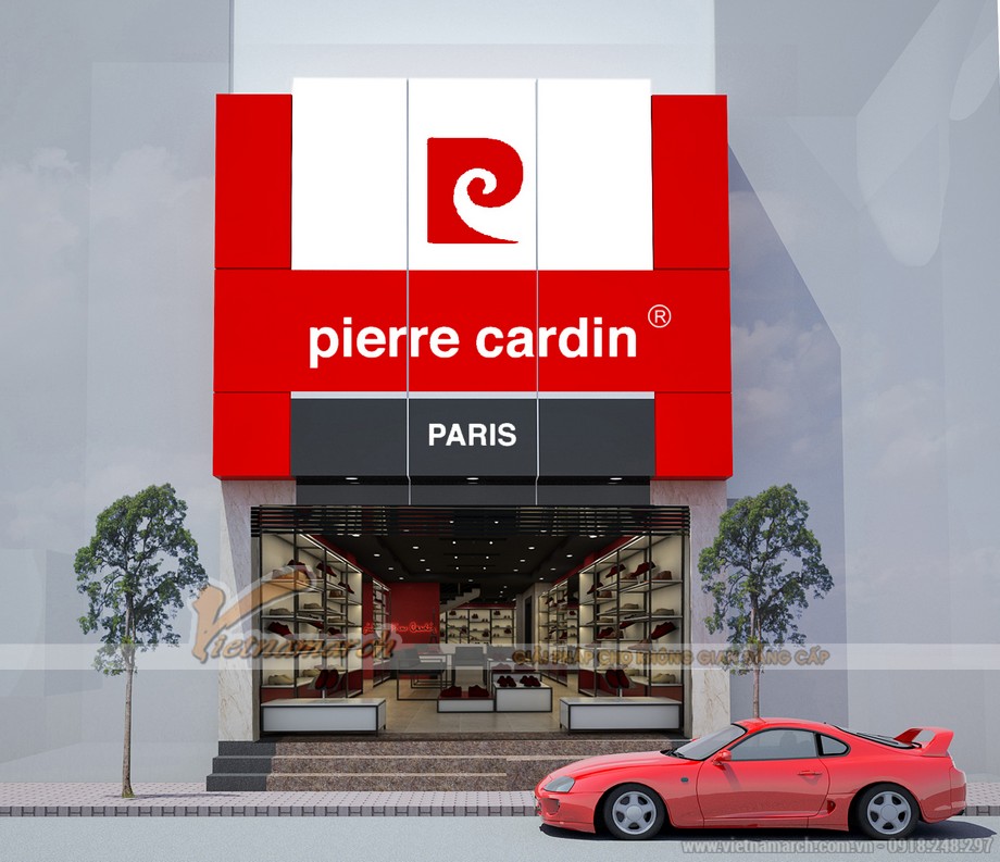 Thiết kế và thi công hoàn thiện nội thất shop giầy PIERRE CARDIN > 