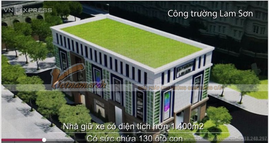 Những thiết kế bãi đỗ xe thông minh đang được đề xuất xây dựng ở TP Hồ Chí Minh > Phối cảnh bãi đậu xe ở công trường Lam Sơn