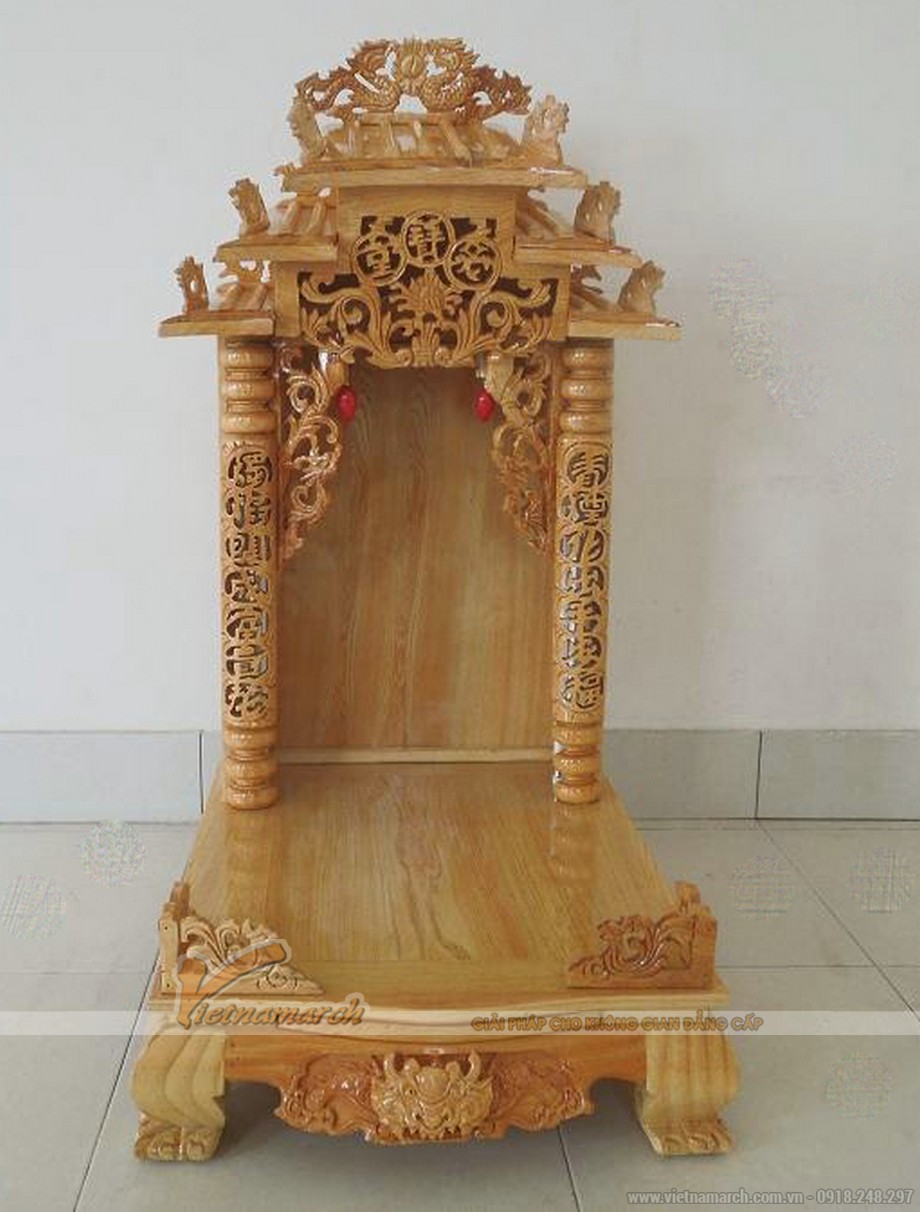 Những mẫu bàn thờ Thần Tài, Ông Địa truyền thống ấn tượng > 