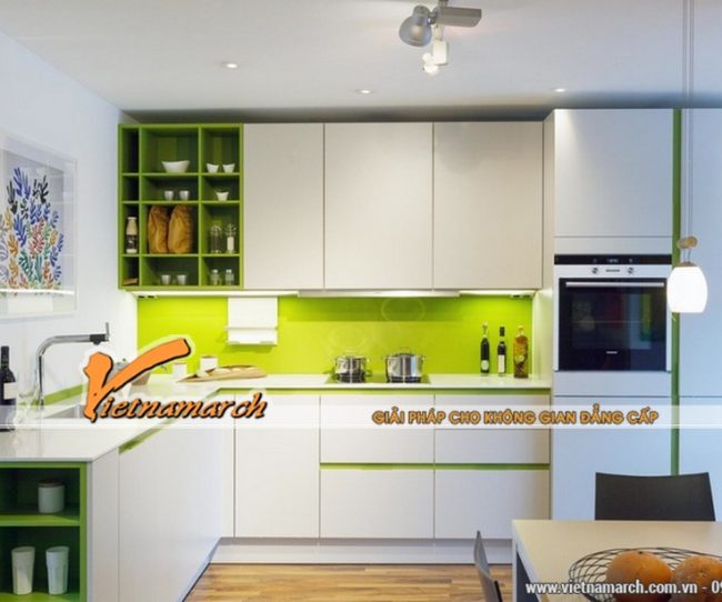 Gợi ý những mẫu tủ bếp cao cấp màu trắng đẹp tinh tế cho không gian bếp hiện đại