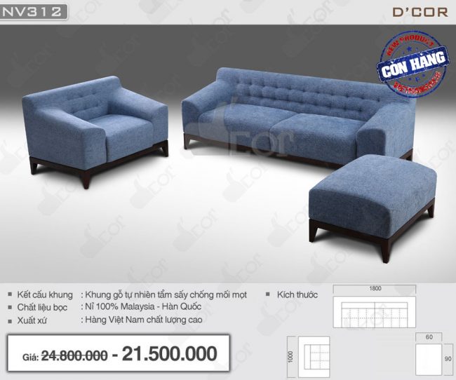 Mẫu sofa vải nỉ thiết kế cực kì đơn giản nhưng hứa hẹn bứt phá nhất cho không gian nội thất