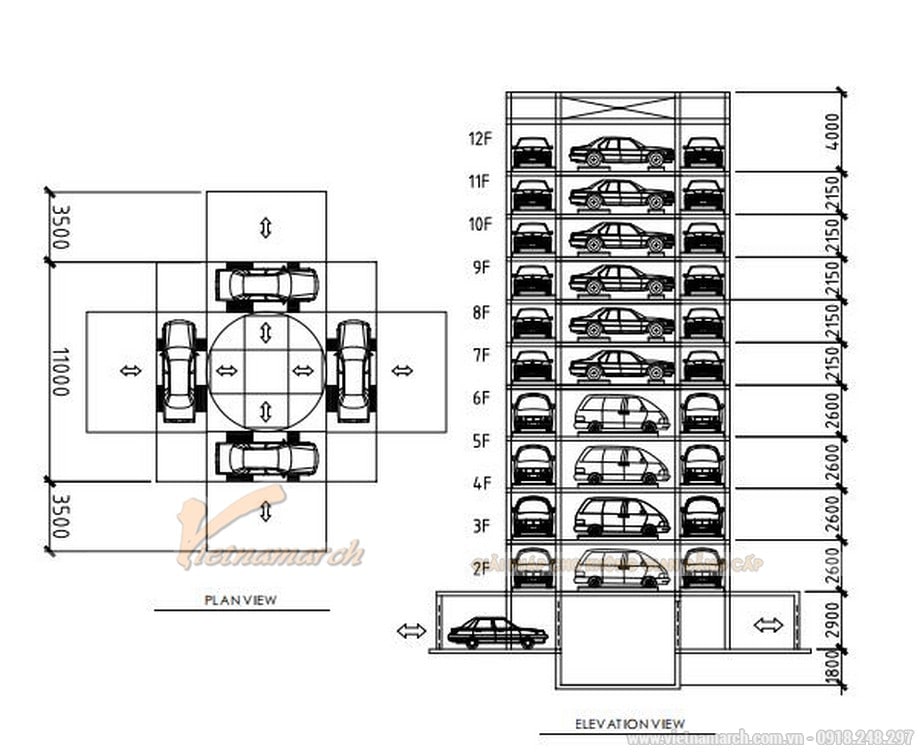 Bãi đỗ xe tự động dạng tháp > Bãi đỗ xe thông minh dạng tháp