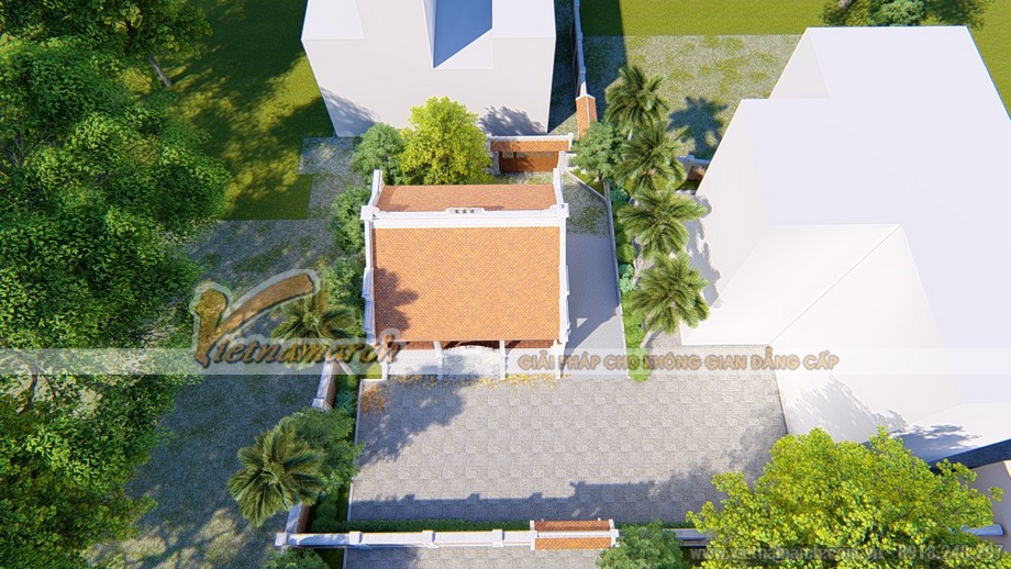 Phương án thiết kế nhà thờ họ 3 gian 2 mái nhà chú Vinh ở Vĩnh Phúc > 
