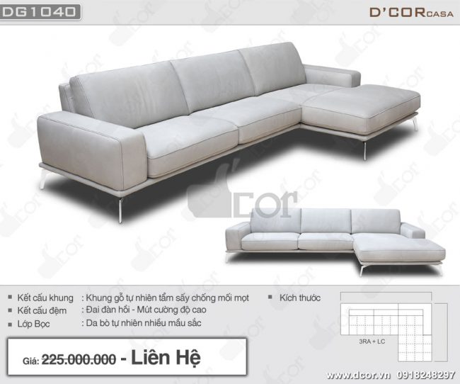 Kiệt tác sofa da thật 100 % : DG 140 Tivoli Sectional Sofa