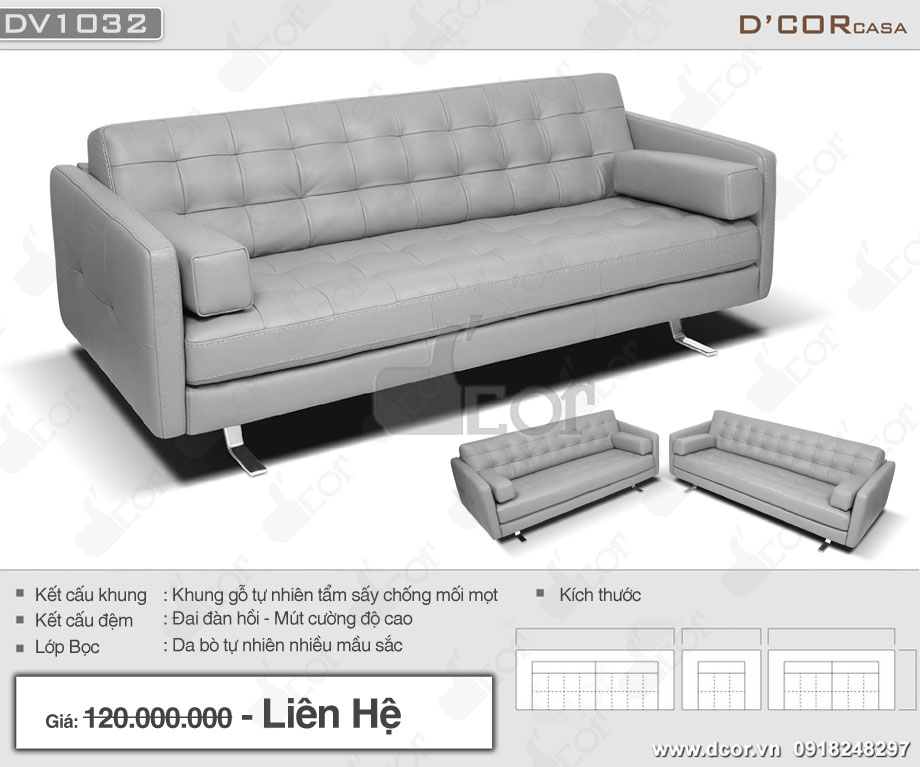 Thông số sản phẩm ghế sofa phòng khách DV 1032 Minerva Italia