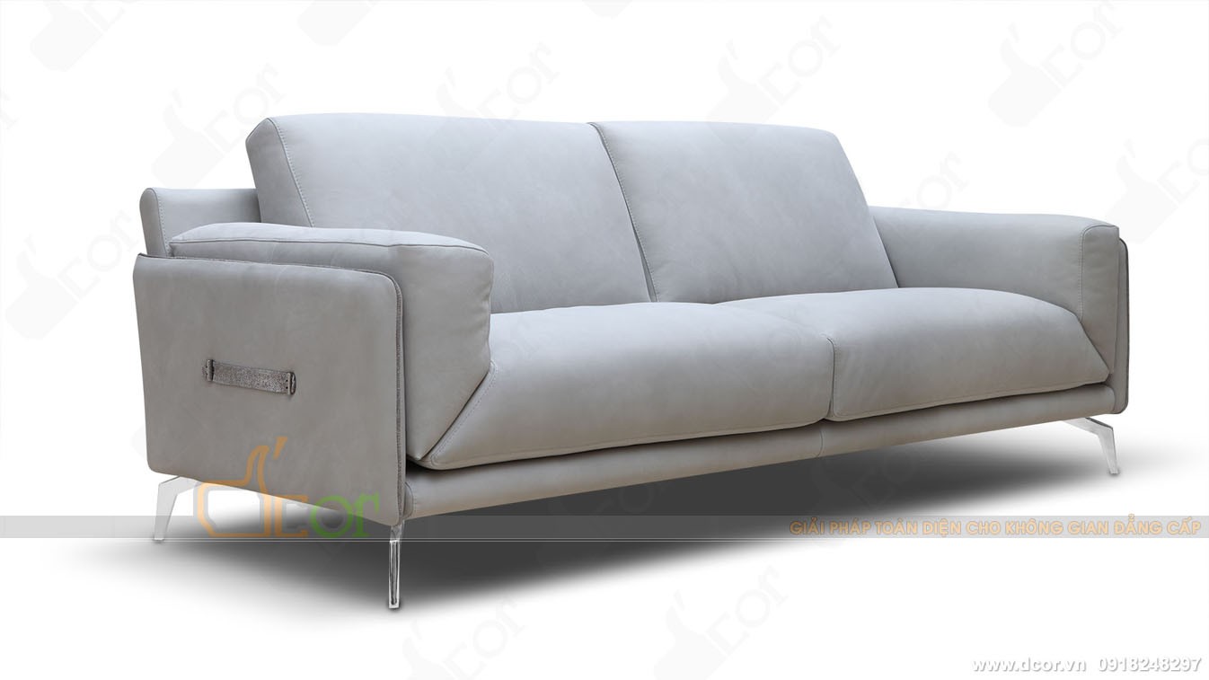 Mẫu sofa văng chất liệu da bò tự nhiên hiện đại cho chung cư