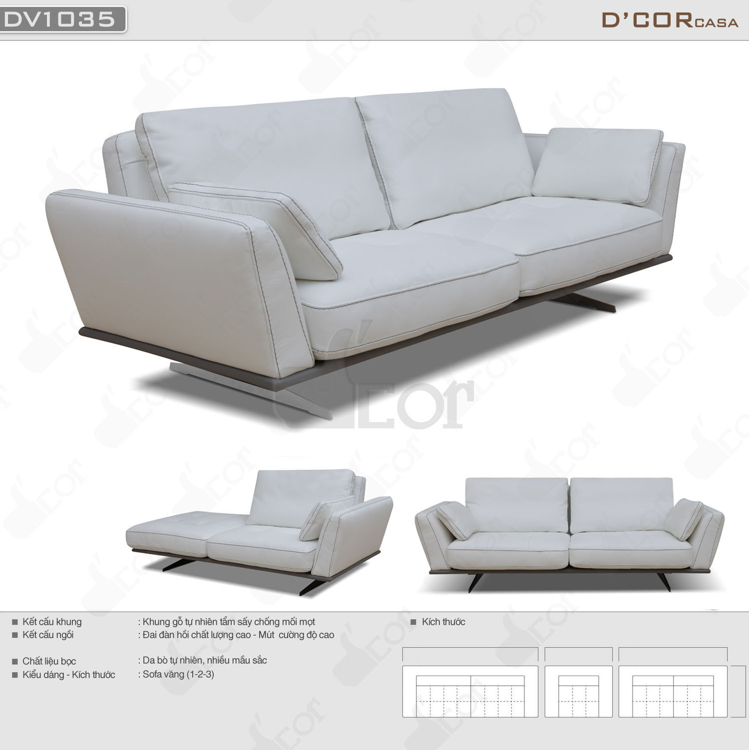 Đặc điểm chất liệu da nhập khẩu làm sofa và những mẫu sofa da Ý nhập khẩu đẹp > Mẫu sofa Ý nhập khẩu màu trắng hiện đại