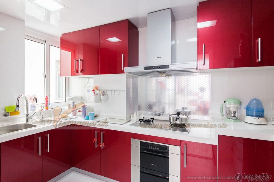 Những lưu ý cần biết khi thiết kế tủ bếp chung cư > Màu sắc tủ bếp chung cư