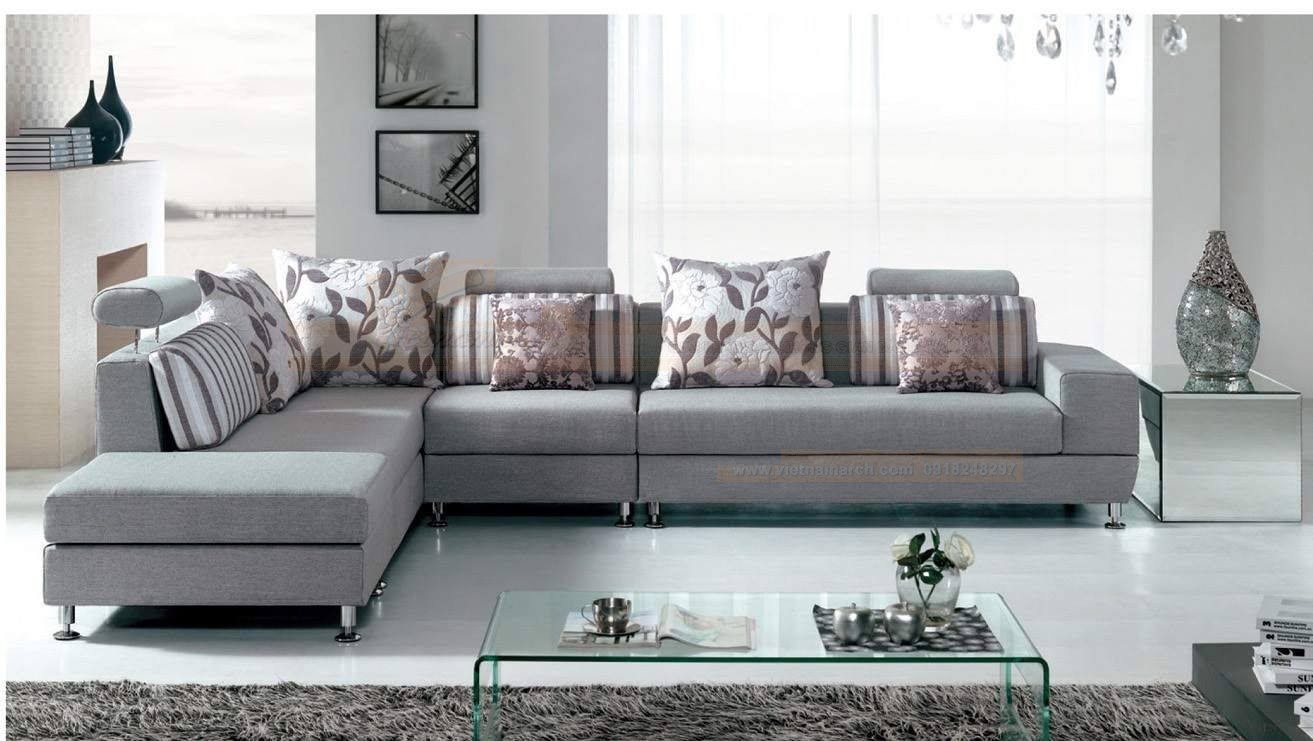 Lựa chọn bàn ghế sofa cho phòng khách nhỏ theo kết cấu căn phòng > Bộ sofa góc chữ L tạo nên sự sang trọng, hiện đại cho phòng khách