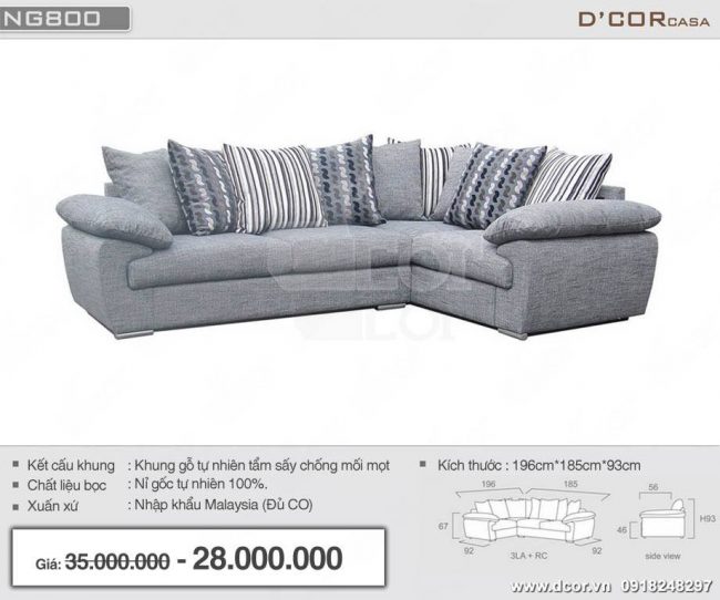 Sofa nhập khẩu Malaysia  NG800 – điểm nhấn sang trọng cho căn phòng khách