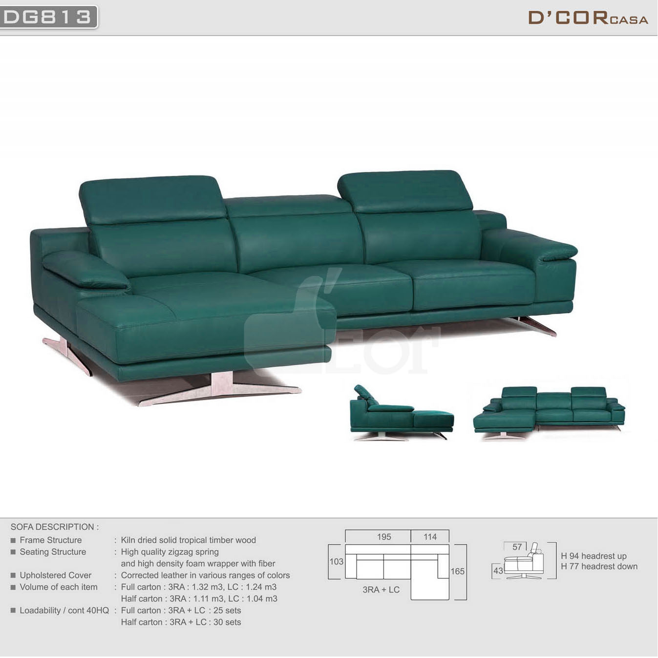 Ấn tượng với sofa da đẹp hiện đại nhập khẩu Malaysia: DG813