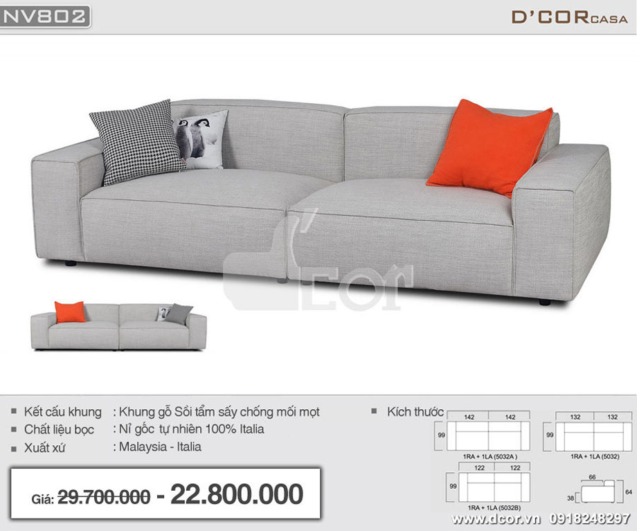 Sofa nỉ NV802 Malaysia