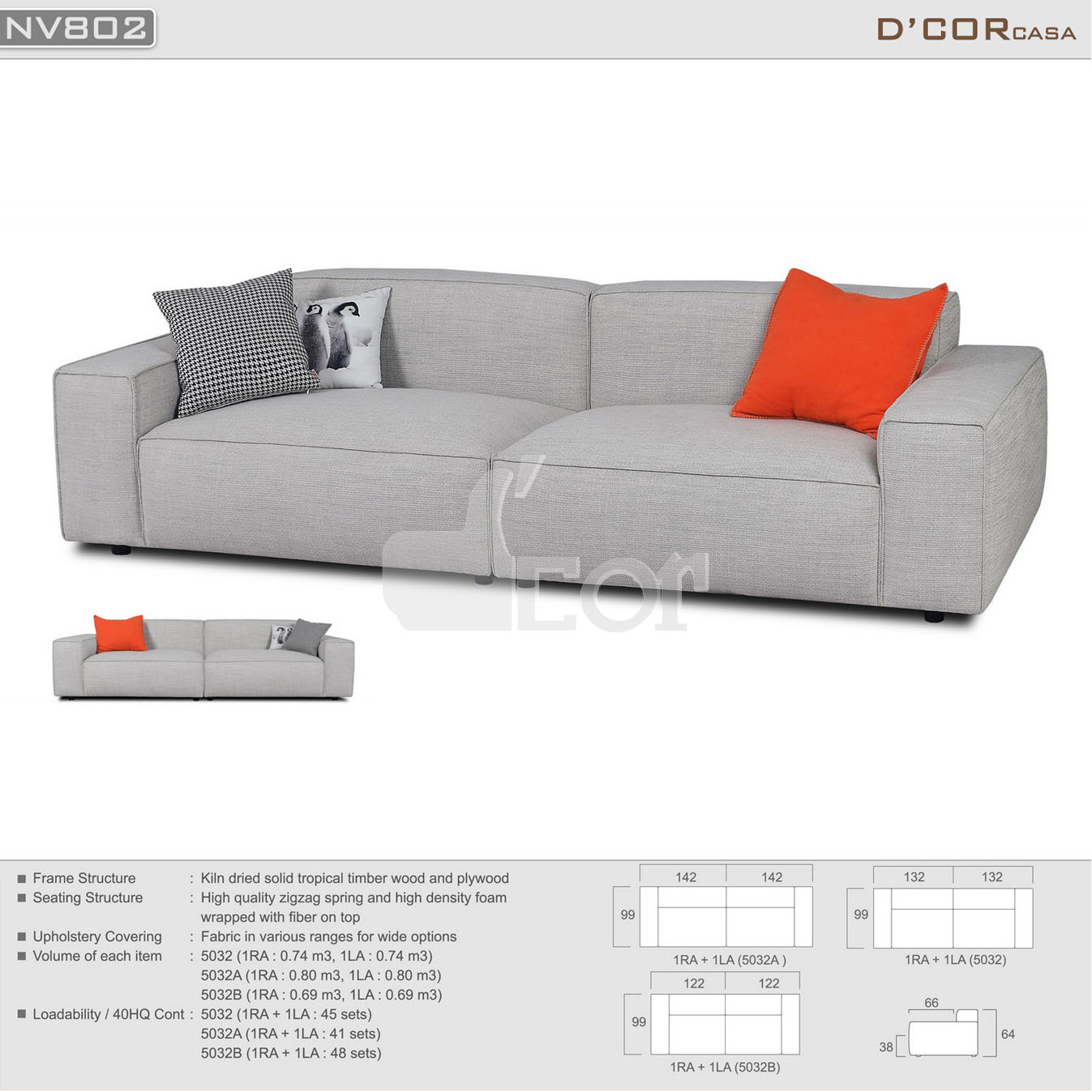 sofa nỉ NV802 Malaysia