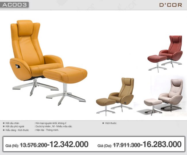 Ghế armchair thông minh giá rẻ cho nội thất nhà đẹp hiện đại: AC003