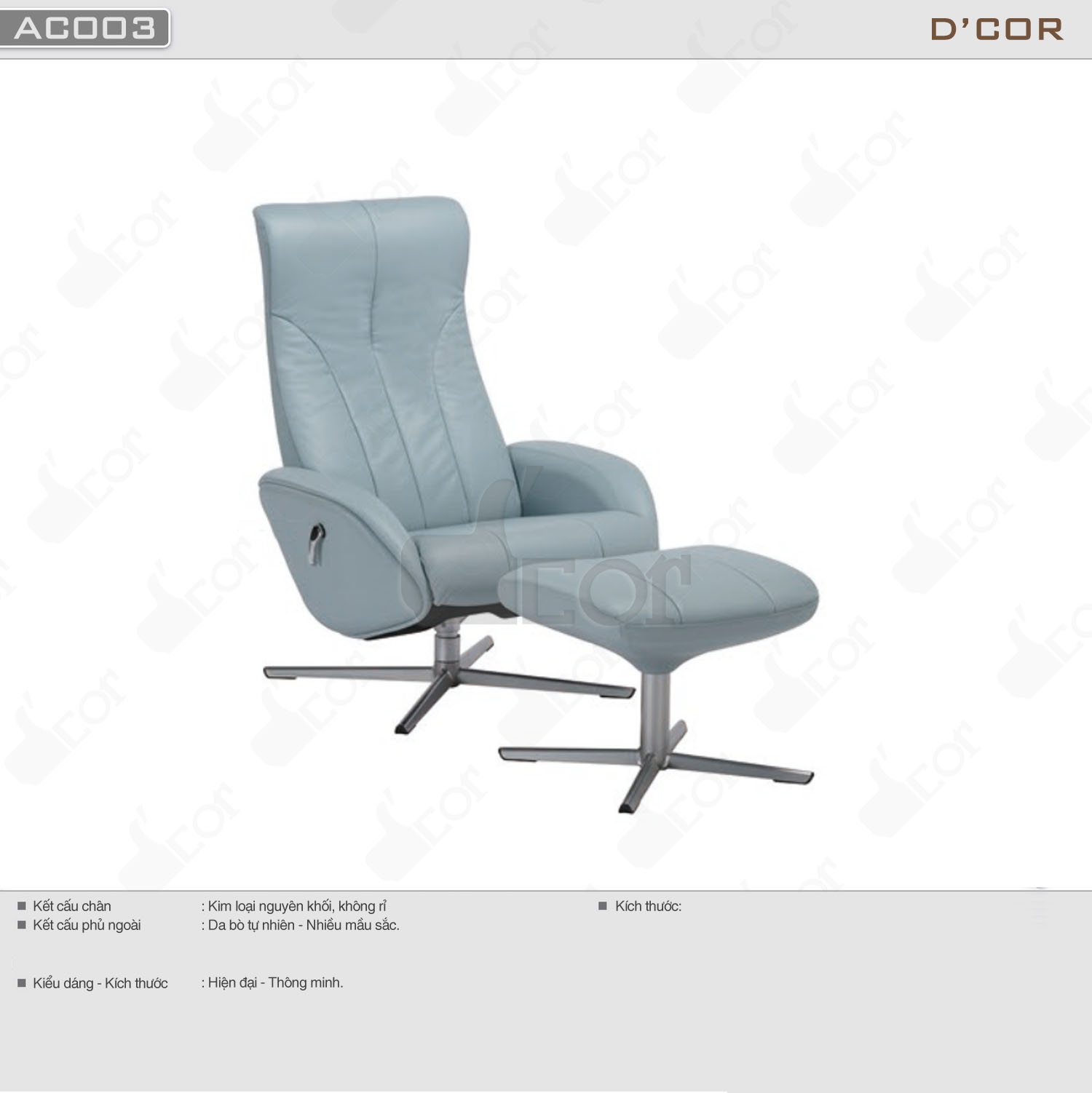 Ghế armchair thông minh cho nội thất nhà đẹp hiện đại: AC003