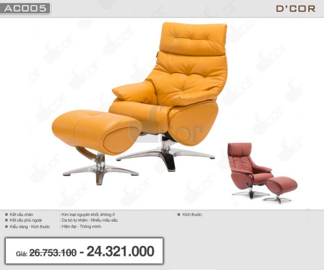 Mẫu ghế sofa armchair thư giãn tuyệt đối cho phòng khách tươi trẻ: AC005