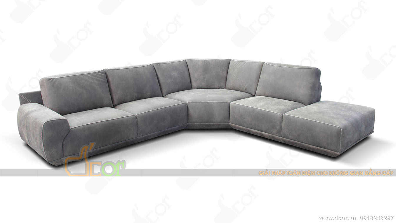 Sofa góc L da thật nhập khẩu cho phòng khách đẹp hiện đại bậc nhất:  DG1005- Artu - Italia
