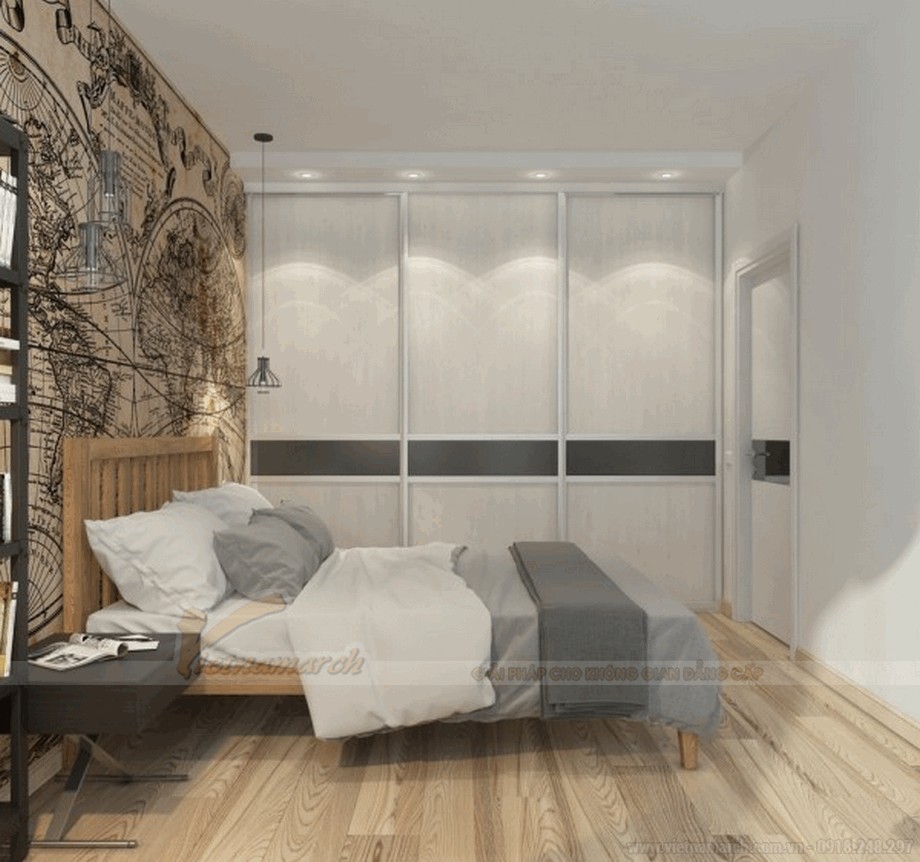 Thiết kế nội thất cho căn hộ 2 phòng ngủ tại CC The Manor Central Park Nguyễn Xiển > Phòng ngủ yên tĩnh, nơi thư giãn tốt nhất cho bạn