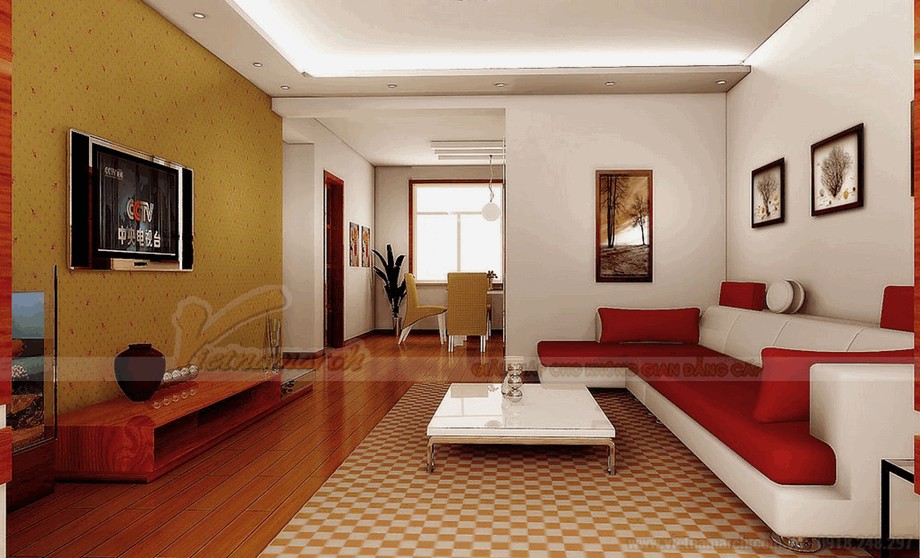 Thiết kế nội thất hiện đại dành cho nhà liền kề The Manor Central Park Nguyễn Xiển > Không gian phòng khách hiện đại