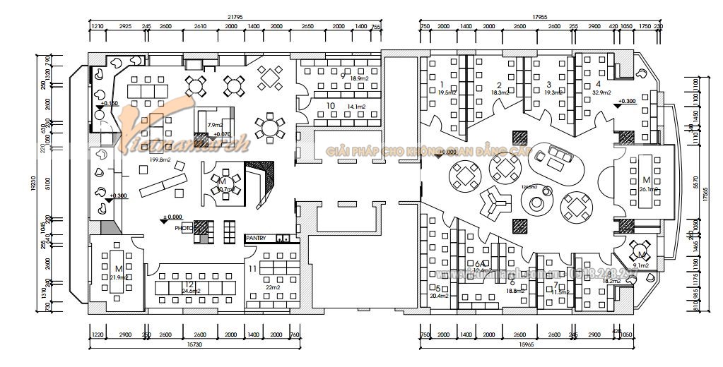 Thiết kế nội thất văn phòng Co-woking space hiện đại tầng 5 Kim Mã- Nhân tố thúc đẩy Start-up thành công > Hình ảnh thiết kế và thi công nội thất văn phòng