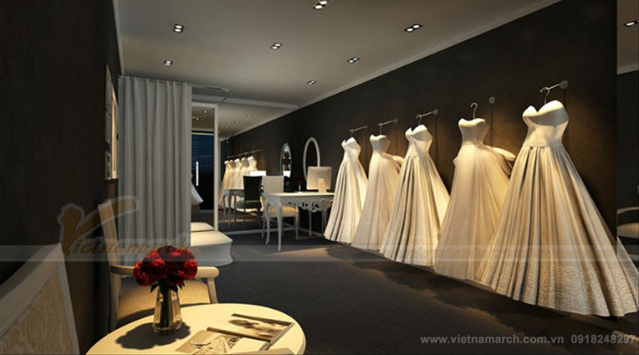 Bí quyết thiết kế nội thất showroom áo cưới bắt mắt > Thiết kế nội thất showroom