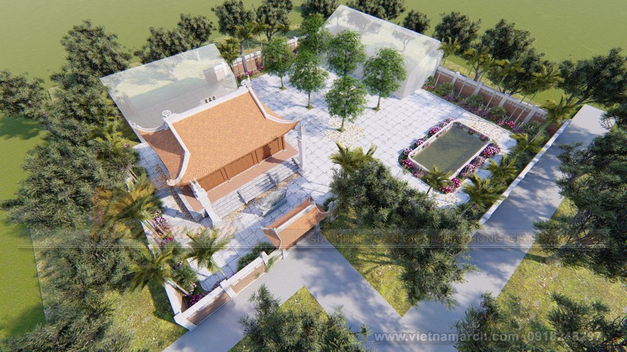 Công trình nhà thờ với thiết kế 4 mái độc đáo của gia đình anh Thức ở Sơn Tây > Công trình nhà thờ họ 4 mái độc đáo của gia đình anh Thức ở Sơn Tây