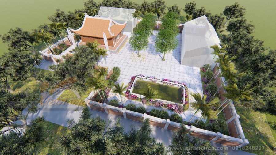 Công trình thiết kế nhà thờ với thiết kế 4 mái độc đáo của gia đình anh Thức ở Sơn Tây