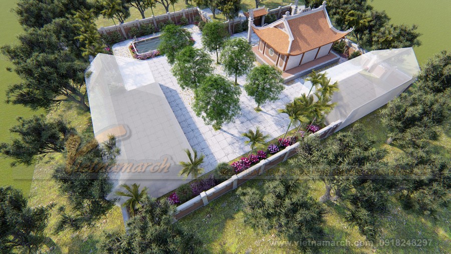 Công trình nhà thờ họ 4 mái độc đáo của gia đình anh Thức ở Sơn Tây Công trình nhà thờ họ 4 mái độc đáo của gia đình anh Thức ở Sơn Tây