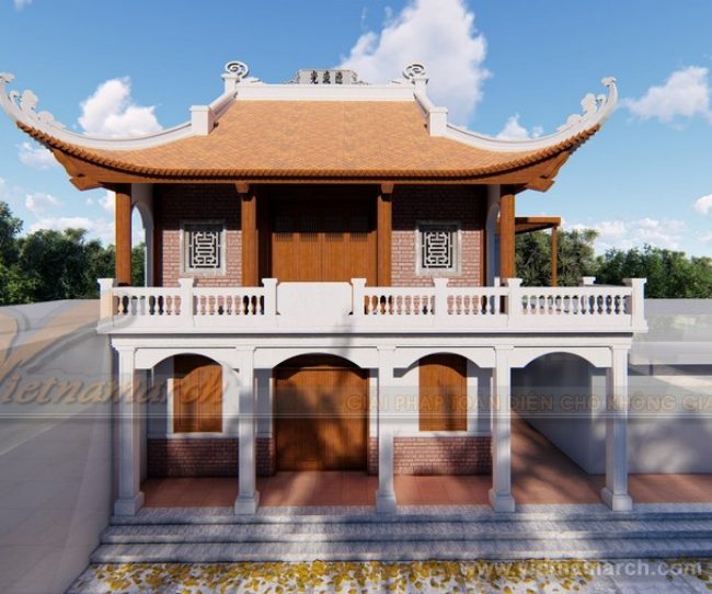 Phương án thiết kế, thi công nhà thờ họ 4 mái, 2 tầng của gia đình chú Riễm ở Nam Định