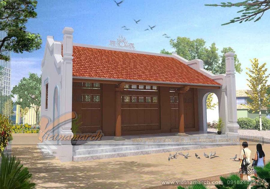 Bản vẽ thiết kế nhà thờ họ 3 gian Bản vẽ thiết kế nhà thờ họ 3 gian