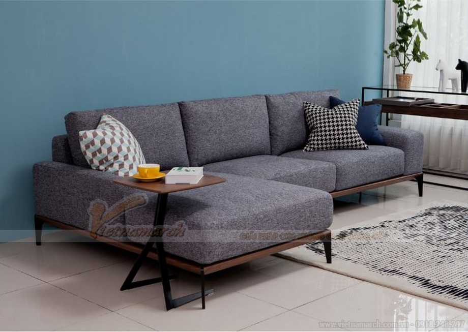 Mẫu sofa nỉ màu đậm, kiểu dáng trẻ trung, hiện đại